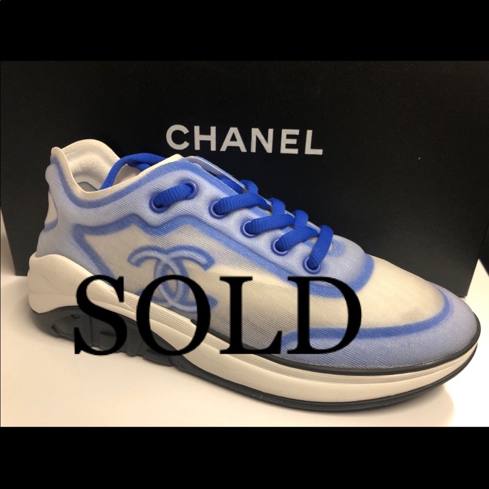 19P Chanel blue white sneakers EU 38.5